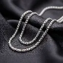 AI Generated Silver Box Chain Necklace Showcase