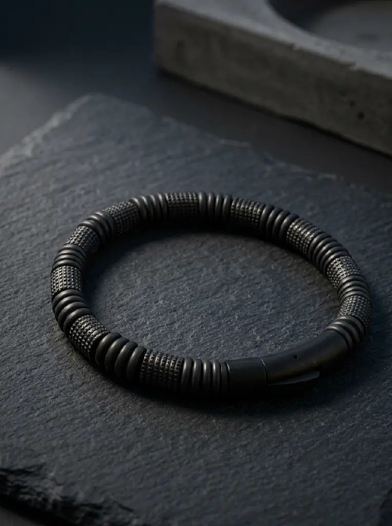 AI Generated Midnight Industrial Bracelet Lifestyle Shot