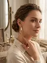 AI Generated Gold Curved Earrings Lifestyle
