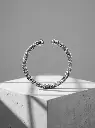AI Generated Silver-toned Cuff Bracelet Minimalist Studio View