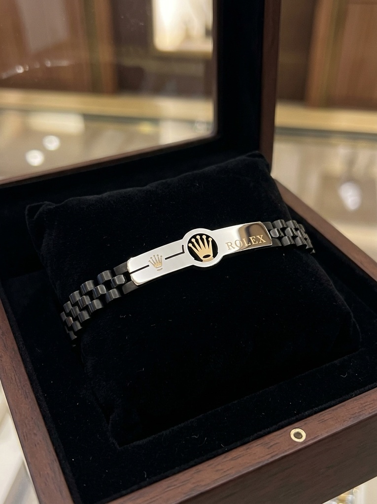 Rolex Two-Tone Black and Silver Bracelet